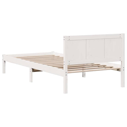 Rám Postele Bílá 100 X 200 Cm Masivní Borové Dřevo