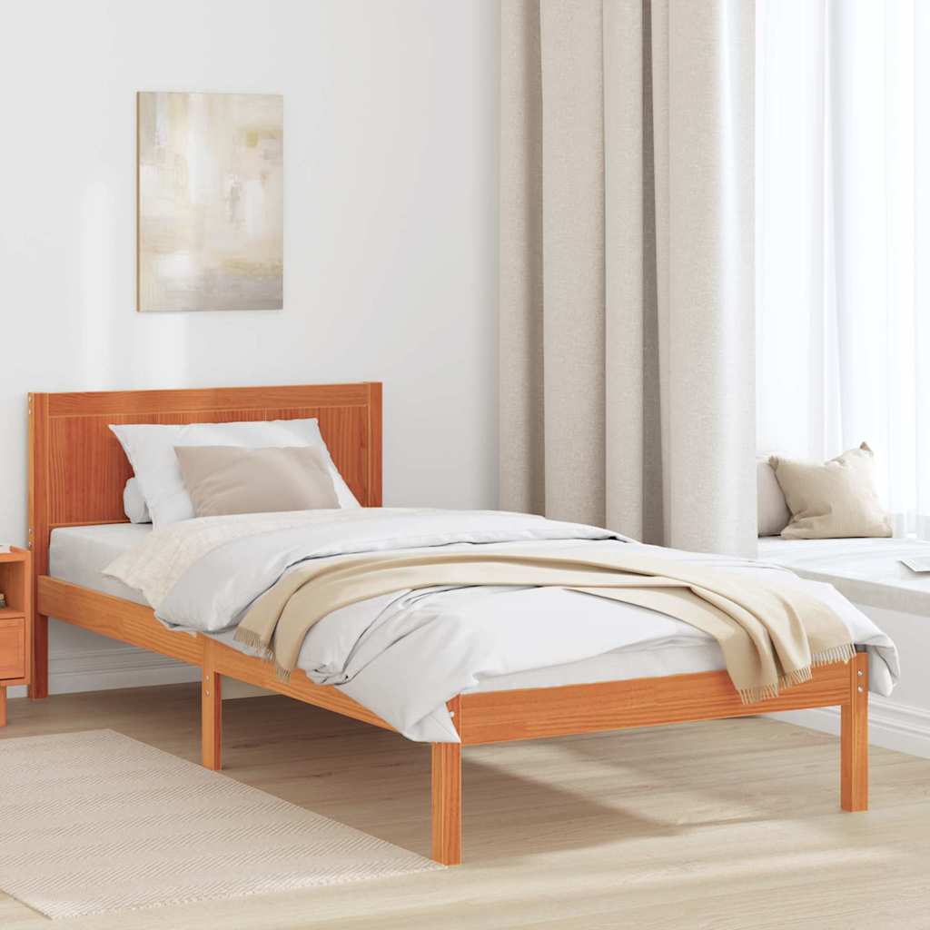 Rám Postele Hnědá 90 X 190 Cm Masivní Borové Dřevo