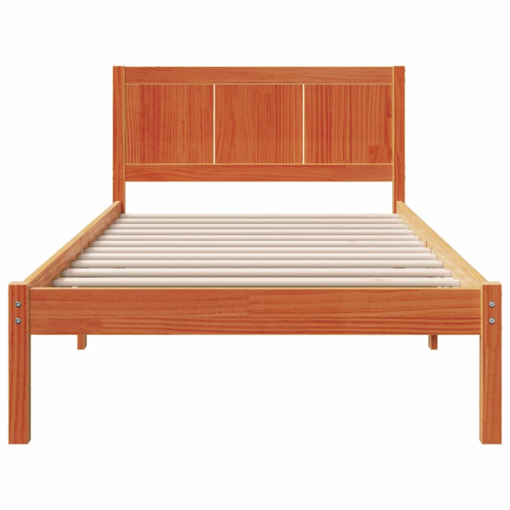 Rám Postele Hnědá 90 X 190 Cm Masivní Borové Dřevo