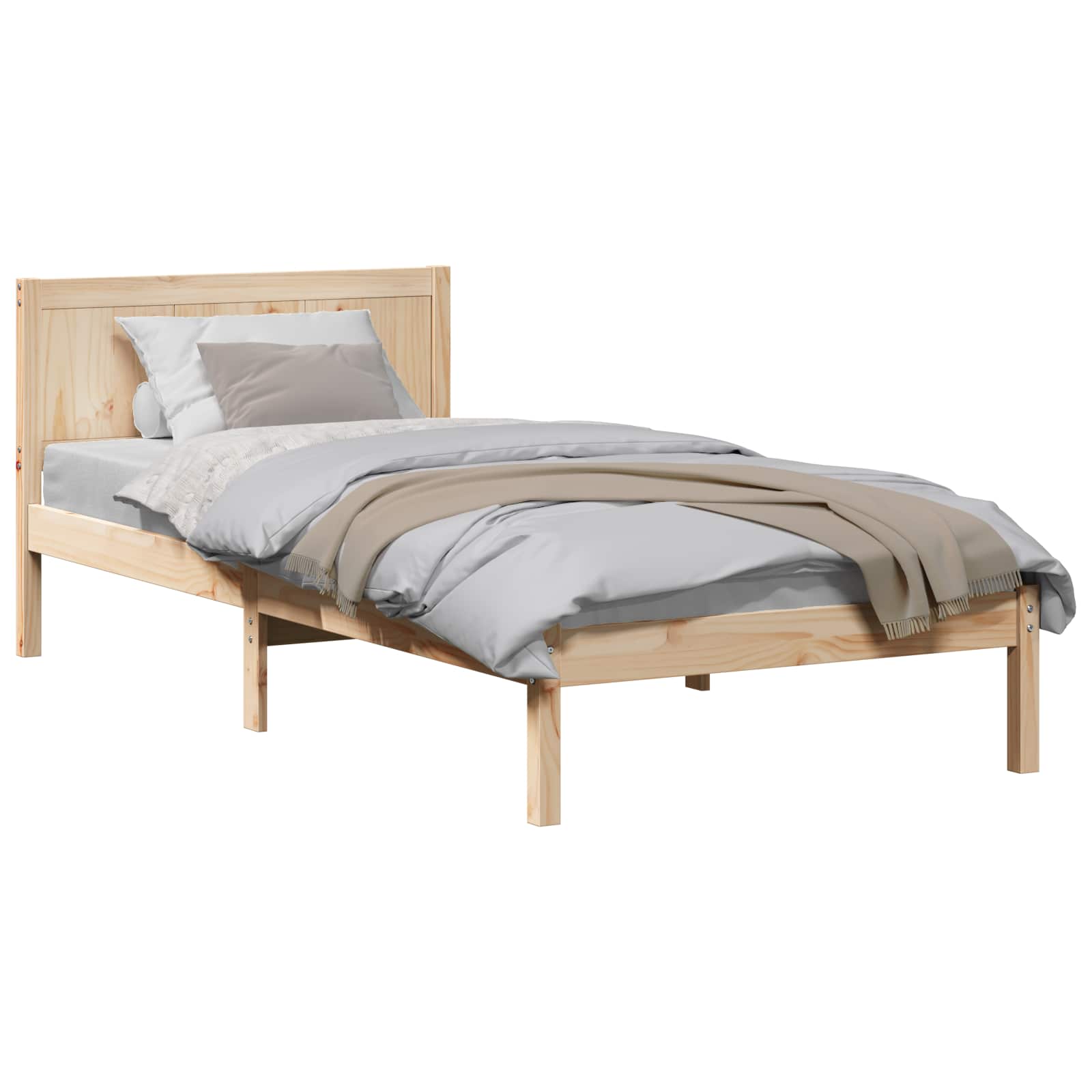 Rám Postele Hnědá 75 X 190 Cm Masivní Borové Dřevo