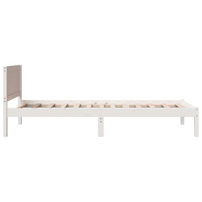 Rám Postele Bílá 75 X 190 Cm Masivní Borové Dřevo