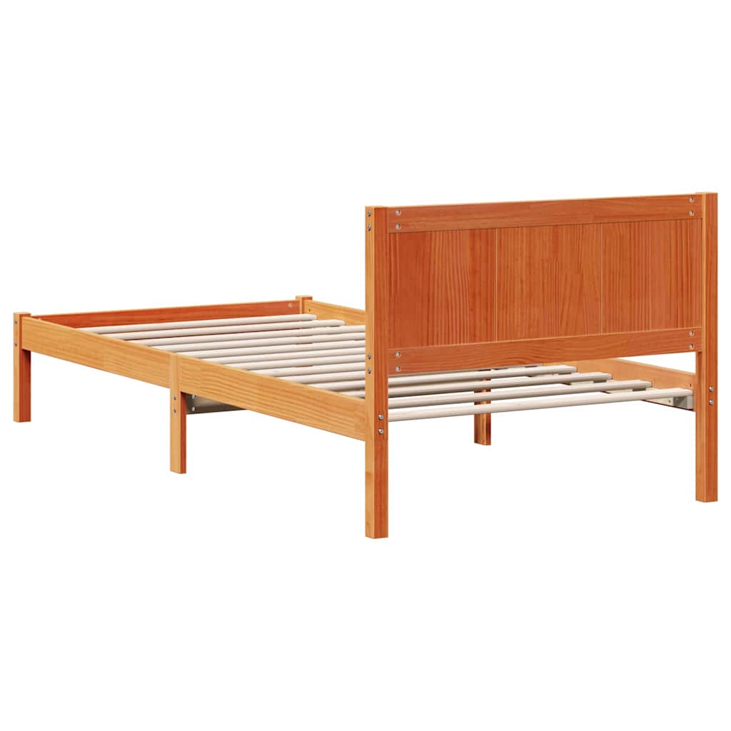 Rám Postele Hnědá 75 X 190 Cm Masivní Borové Dřevo