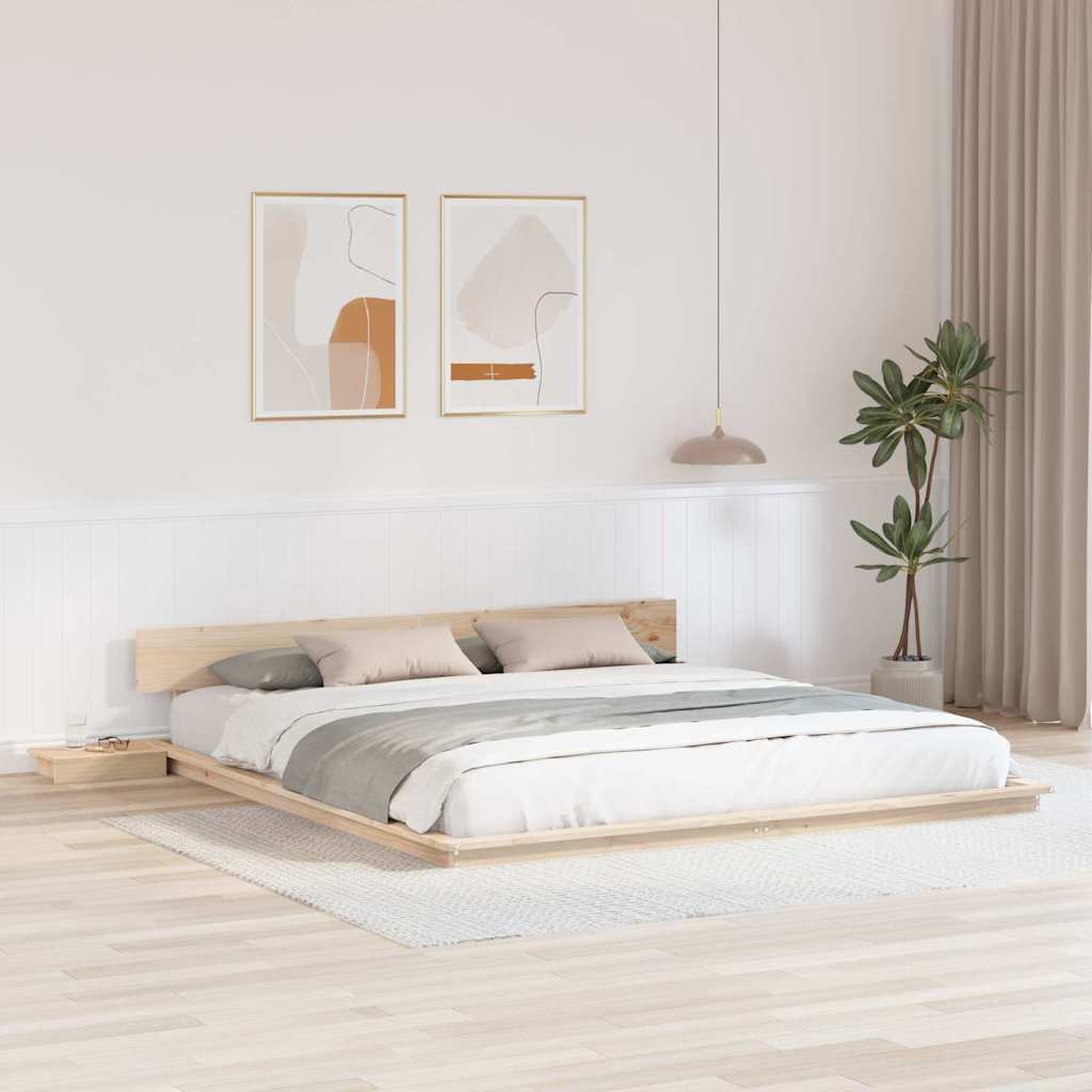 Rám Postele Hnědá 200 X 200 Cm Dřevo