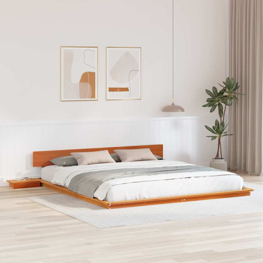 Rám Postele Hnědá 200 X 200 Cm Dřevo
