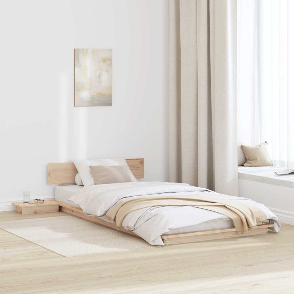 Rám Postele Hnědá 90 X 190 Cm Dřevo