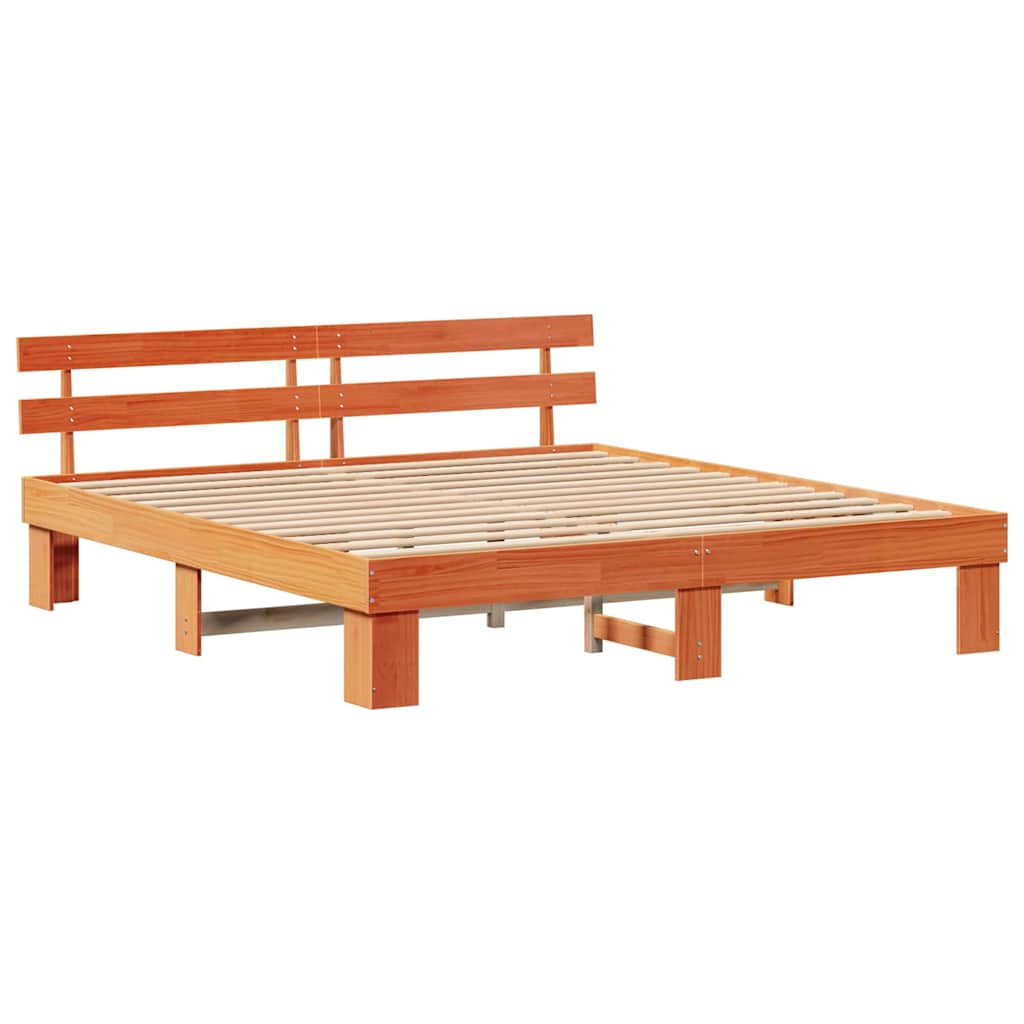 Rám Postele Voskově Hnědá 200 X 200 Cm Masivní Borové Dřevo