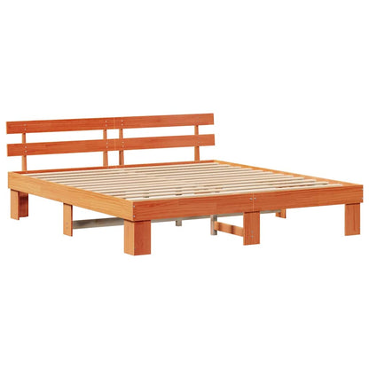 Rám Postele Voskově Hnědá 200 X 200 Cm Masivní Borové Dřevo