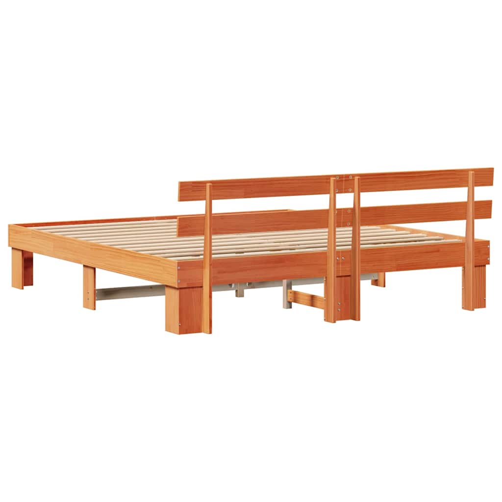 Rám Postele Voskově Hnědá 200 X 200 Cm Masivní Borové Dřevo