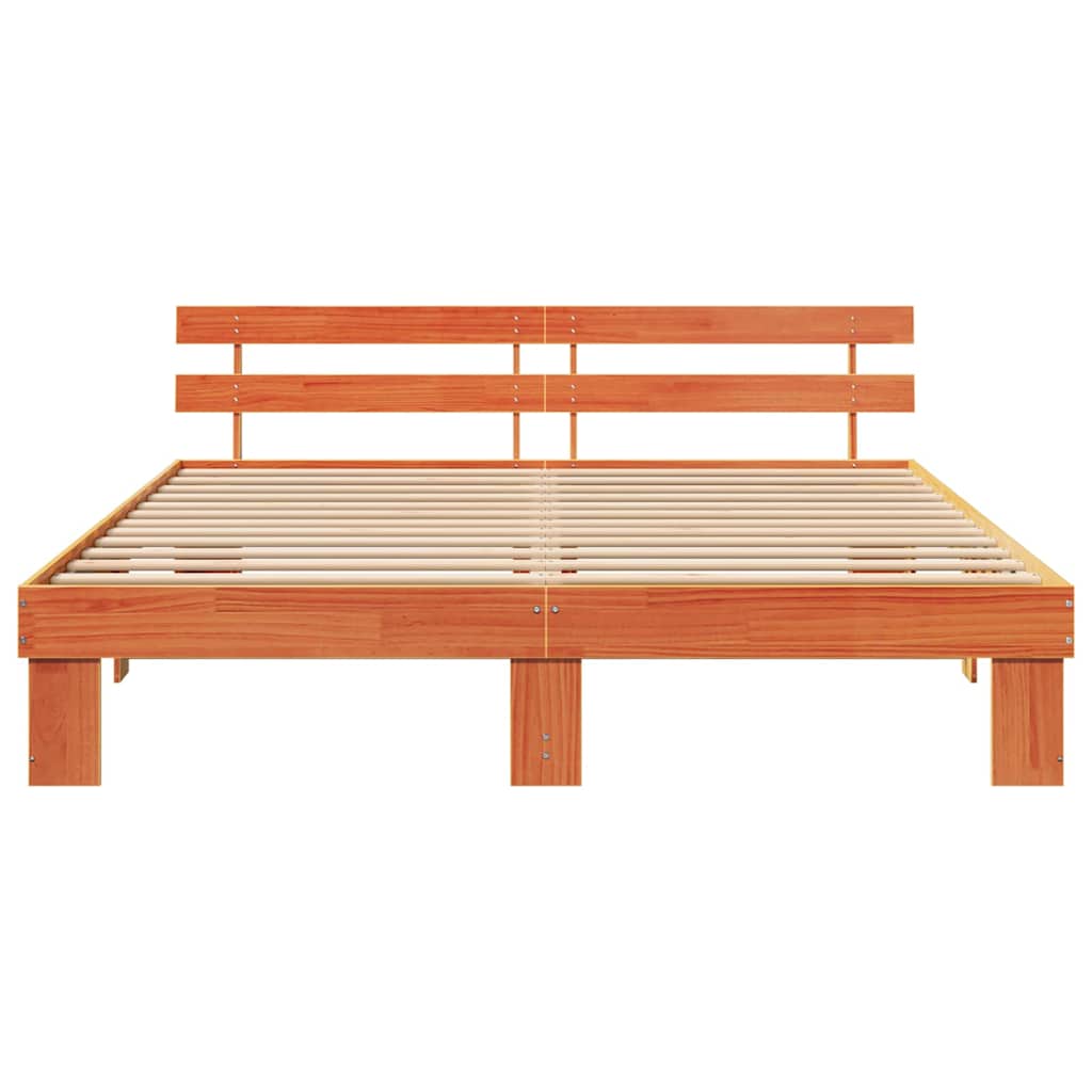 Rám Postele Voskově Hnědá 200 X 200 Cm Masivní Borové Dřevo