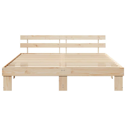 Rám Postele S Čelo Přírodní 180 X 200 Cm Masivní Borové Dřevo