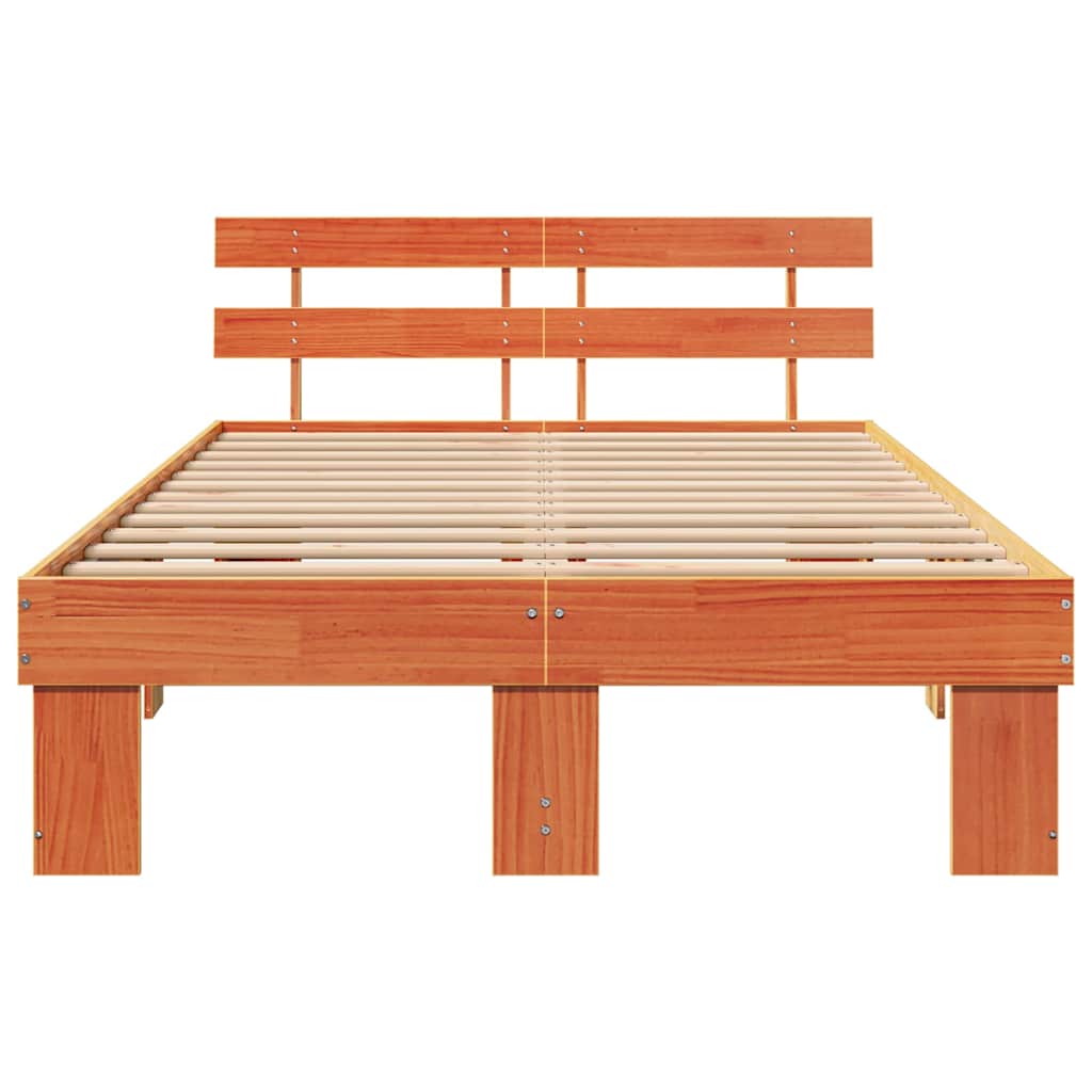 Rám Postele Voskově Hnědá 140 X 190 Cm Masivní Borové Dřevo