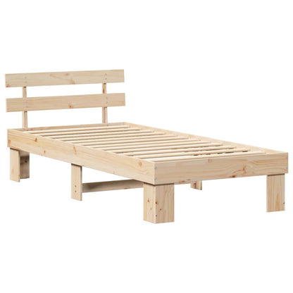 Rám Postele S Čelo Přírodní 100 X 200 Cm Masivní Borové Dřevo