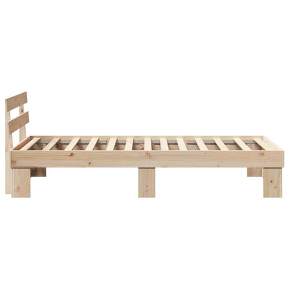 Rám Postele S Čelo Přírodní 100 X 200 Cm Masivní Borové Dřevo