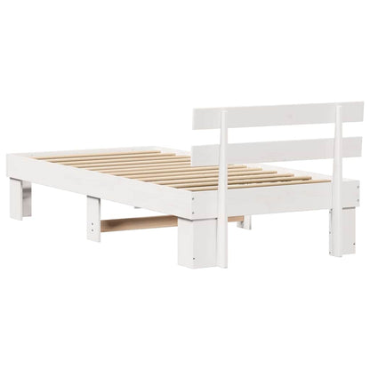 Rám Postele S Čelo Bílá 80 X 200 Cm Masivní Borové Dřevo