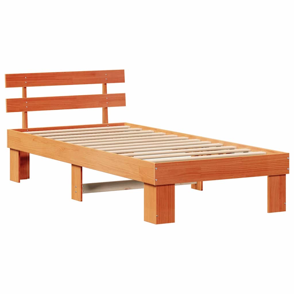 Rám Postele Voskově Hnědá 80 X 200 Cm Masivní Borové Dřevo