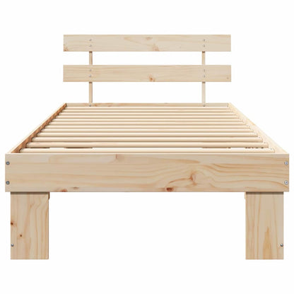 Rám Postele S Čelo Přírodní 75 X 190 Cm Masivní Borové Dřevo