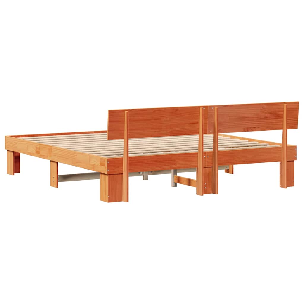 Rám Postele Voskově Hnědá 180 X 200 Cm Masivní Borové Dřevo