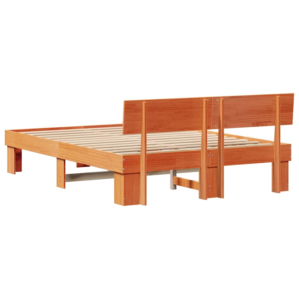 Rám Postele Voskově Hnědá 150 X 200 Cm Masivní Borové Dřevo