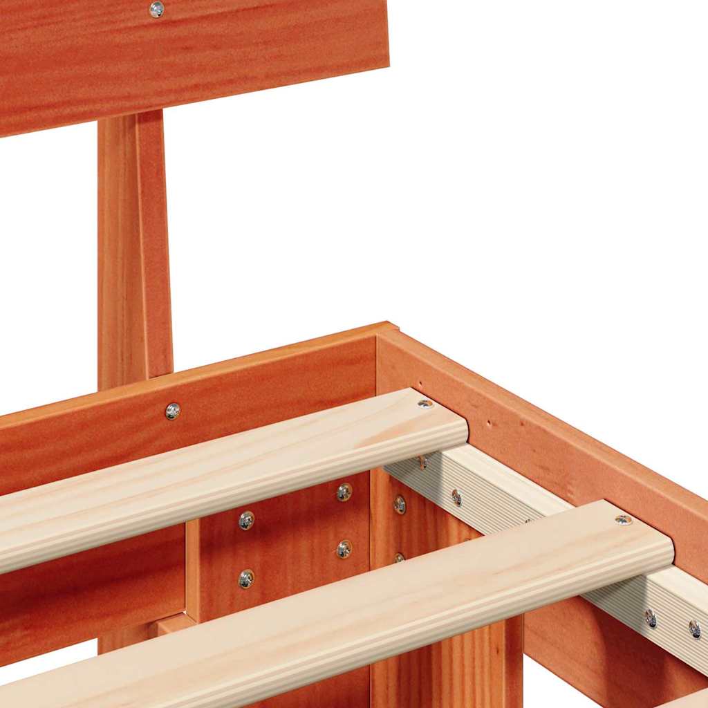 Rám Postele Voskově Hnědá 135 X 190 Cm Masivní Borové Dřevo