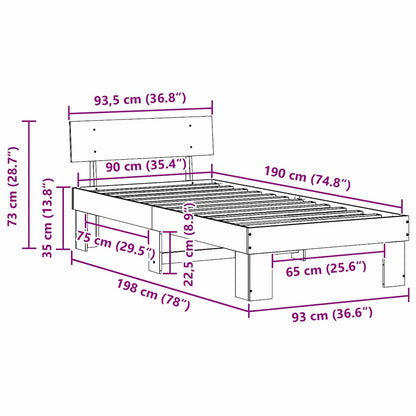 Rám Postele Voskově Hnědá 90 X 190 Cm Masivní Borové Dřevo