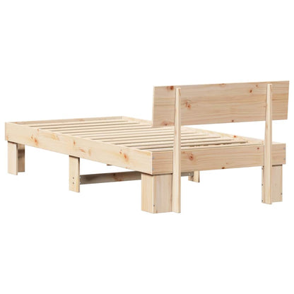 Rám Postele S Čelo Přírodní 75 X 190 Cm Masivní Borové Dřevo