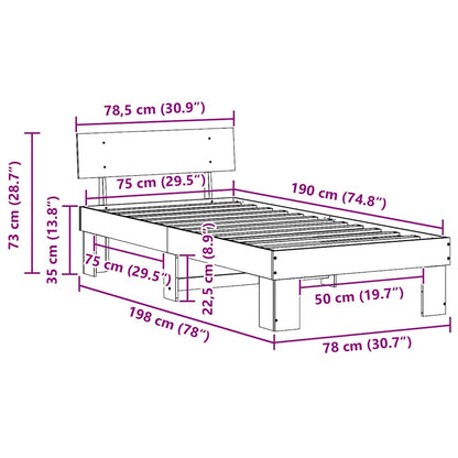 Rám Postele Voskově Hnědá 75 X 190 Cm Masivní Borové Dřevo