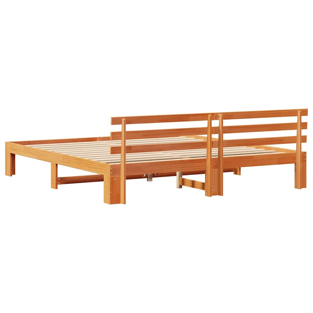 Rám Postele Voskově Hnědá 200 X 200 Cm Masivní Borové Dřevo