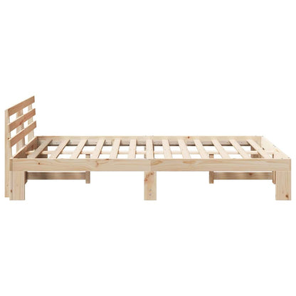 Rám Postele S Čelo Přírodní 140 X 190 Cm Masivní Borové Dřevo
