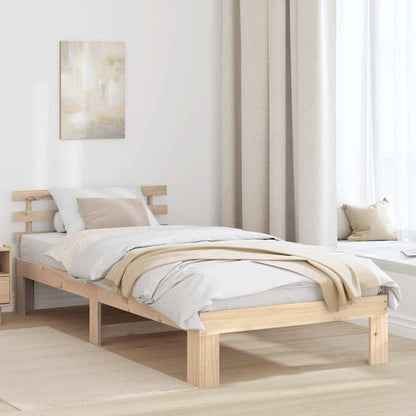 Rám Postele S Čelo Přírodní 100 X 200 Cm Masivní Borové Dřevo