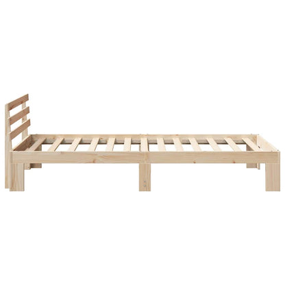 Rám Postele S Čelo Přírodní 100 X 200 Cm Masivní Borové Dřevo