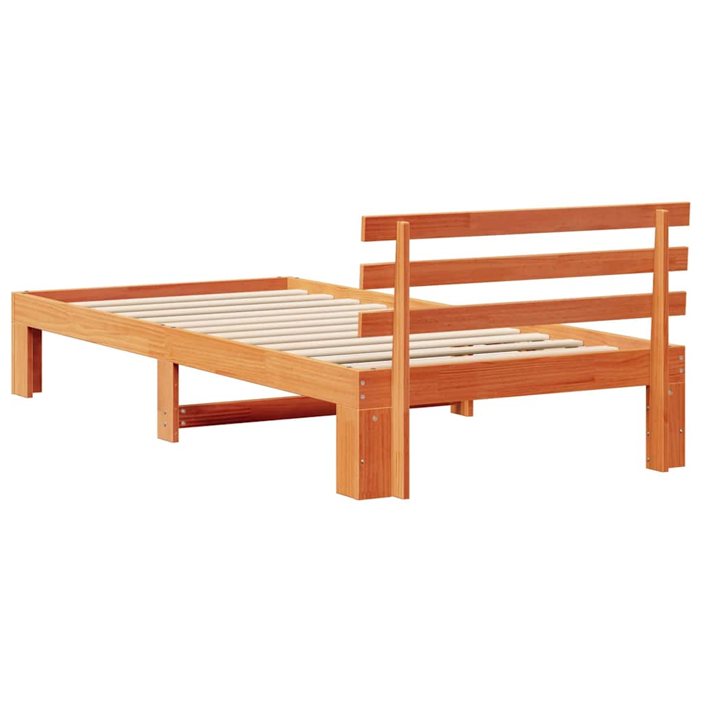 Rám Postele Voskově Hnědá 100 X 200 Cm Masivní Borové Dřevo
