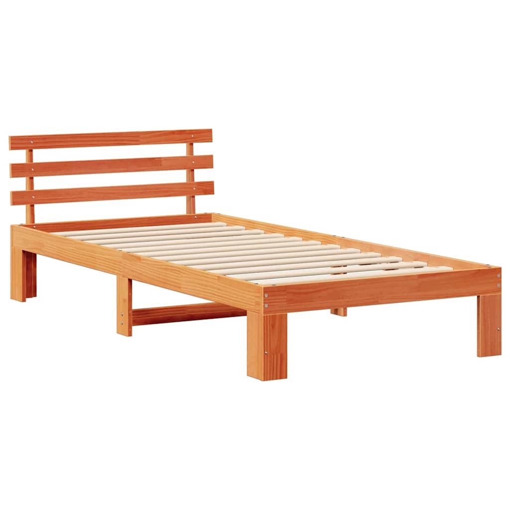 Rám Postele Voskově Hnědá 80 X 200 Cm Masivní Borové Dřevo