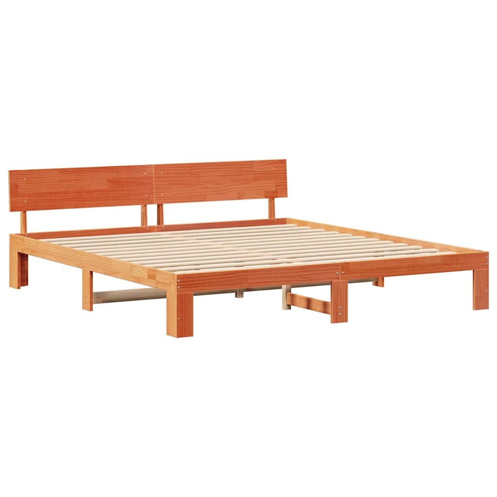 Rám Postele Voskově Hnědá 200 X 200 Cm Masivní Borové Dřevo