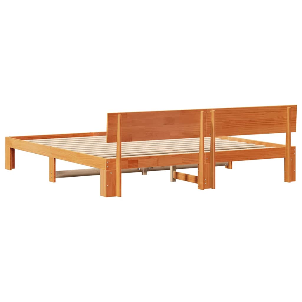 Rám Postele Voskově Hnědá 180 X 200 Cm Masivní Borové Dřevo