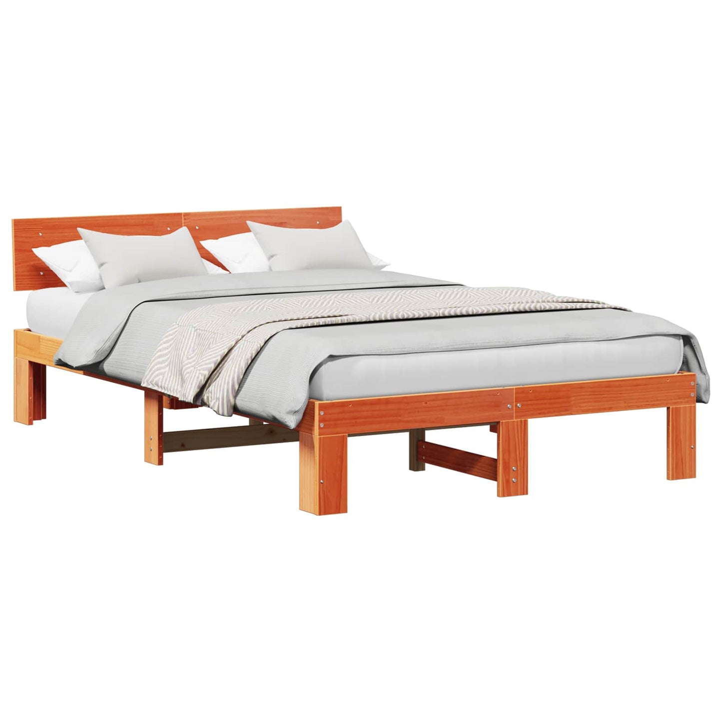 Rám Postele Voskově Hnědá 120 X 200 Cm Masivní Borové Dřevo