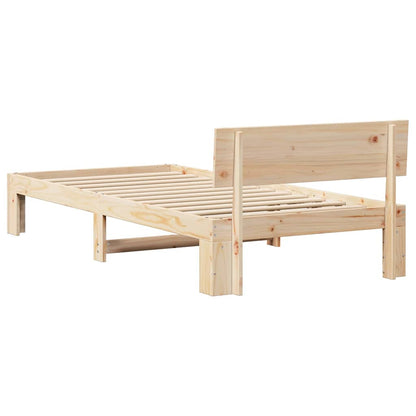 Rám Postele S Čelo Přírodní 100 X 200 Cm Masivní Borové Dřevo