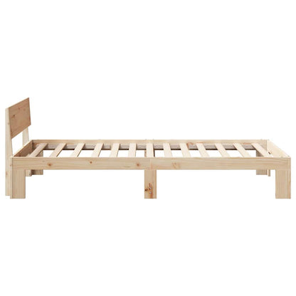 Rám Postele S Čelo Přírodní 75 X 190 Cm Masivní Borové Dřevo