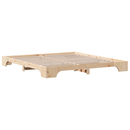 Rám Postele Přírodní 180 X 200 Cm Masivní Borové Dřevo
