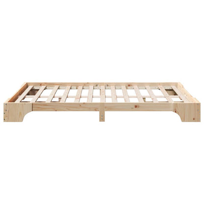 Rám Postele Přírodní 160 X 200 Cm Masivní Borové Dřevo