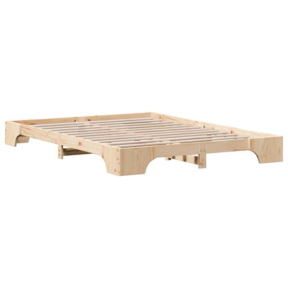 Rám Postele Přírodní 150 X 200 Cm Masivní Borové Dřevo