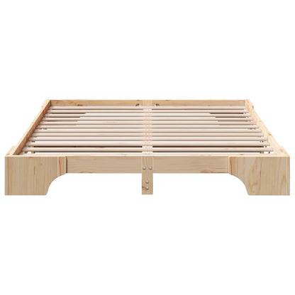 Rám Postele Přírodní 150 X 200 Cm Masivní Borové Dřevo
