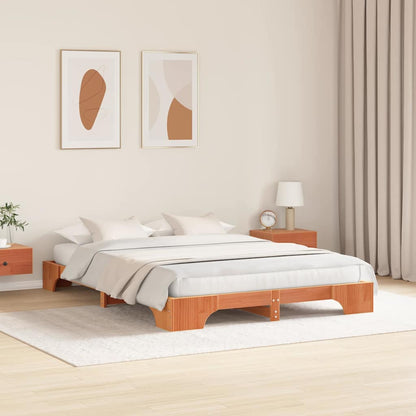 Rám Postele Voskově Hnědá 150 X 200 Cm Masivní Borové Dřevo