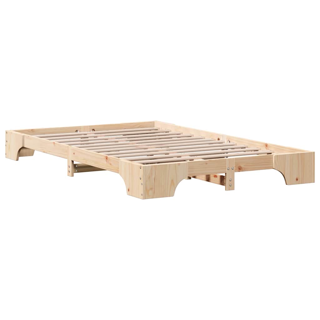 Rám Postele Přírodní 120 X 200 Cm Masivní Borové Dřevo