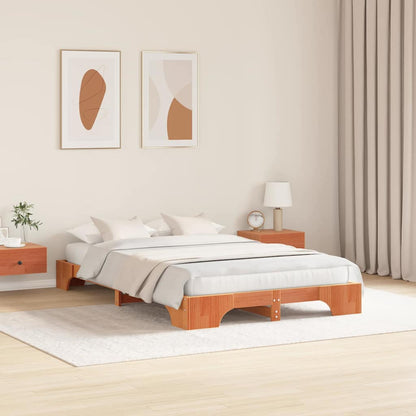 Rám Postele Voskově Hnědá 120 X 200 Cm Masivní Borové Dřevo