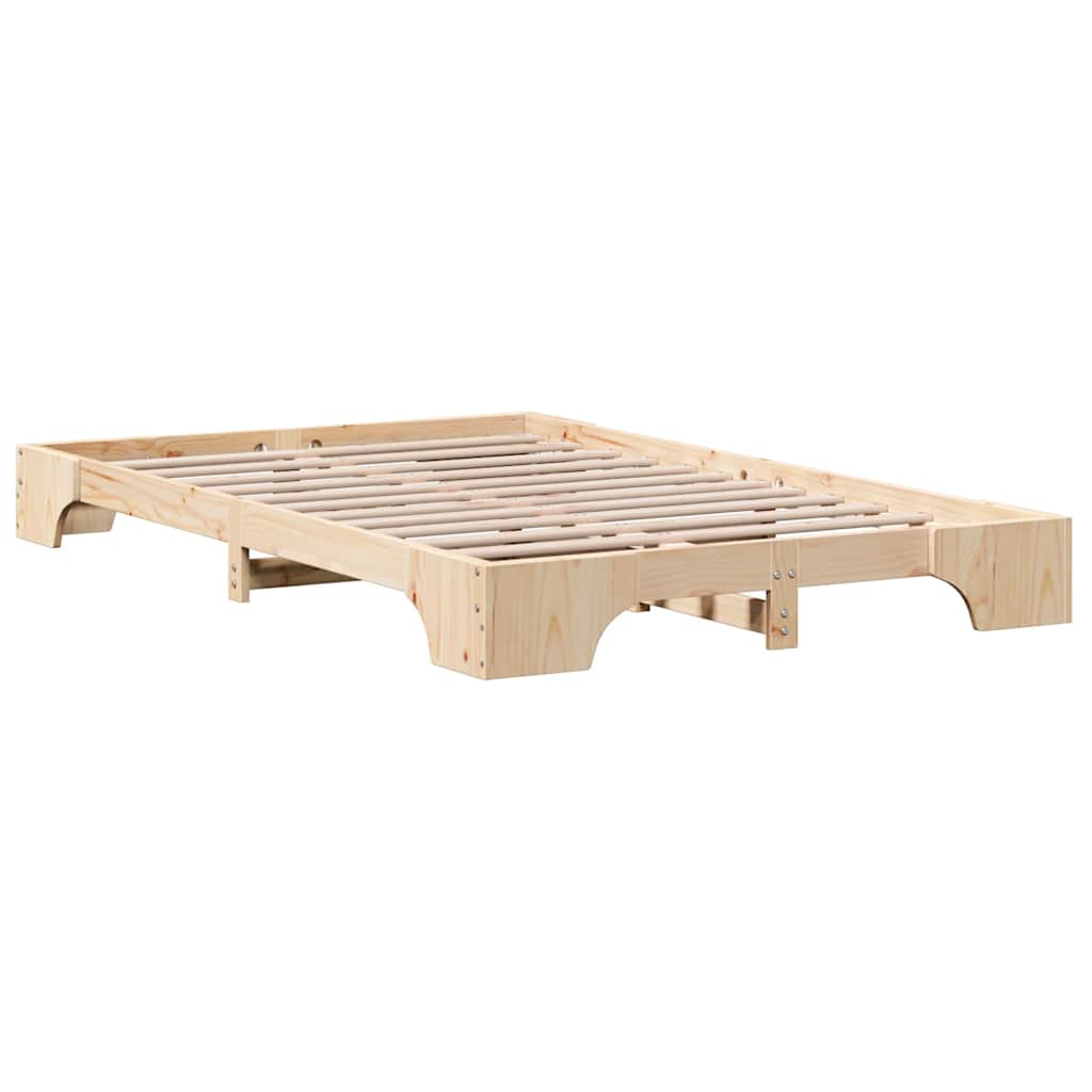 Rám Postele Přírodní 135 X 190 Cm Masivní Borové Dřevo