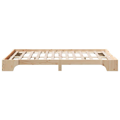 Rám Postele Přírodní 135 X 190 Cm Masivní Borové Dřevo