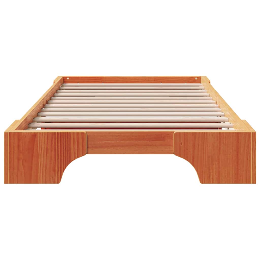 Rám Postele Voskově Hnědá 100 X 200 Cm Masivní Borové Dřevo