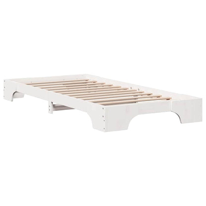 Rám Postele Bílá 90 X 200 Cm Masivní Borové Dřevo
