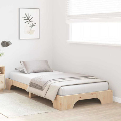 Rám Postele Přírodní 80 X 200 Cm Masivní Borové Dřevo