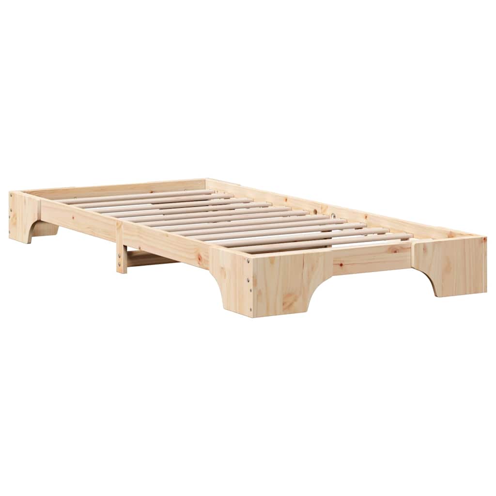 Rám Postele Přírodní 75 X 190 Cm Masivní Borové Dřevo